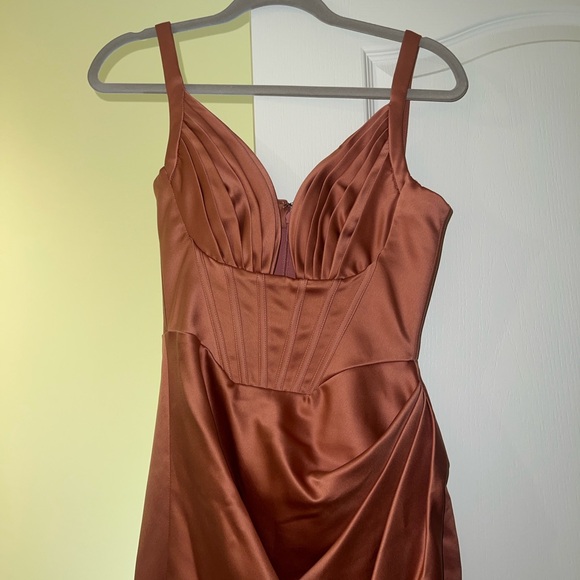 House of CB Copper Faye Satin Dress - Picture 2 of 5